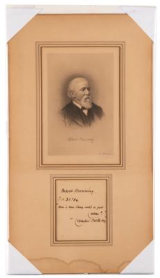 Lot #465 Robert Browning Autograph Quotation Signed - Image 1