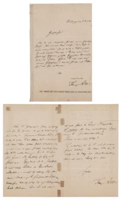 Lot #552 Franz Abt (2) Autograph Letters Signed