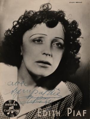 Lot #576 Edith Piaf Signed Photograph - Image 1