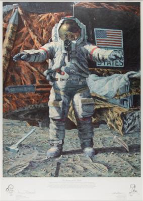 Lot #333 Dave Scott and Alan Bean Signed Limited Edition Print - 'The Hammer and the Feather' - Image 2