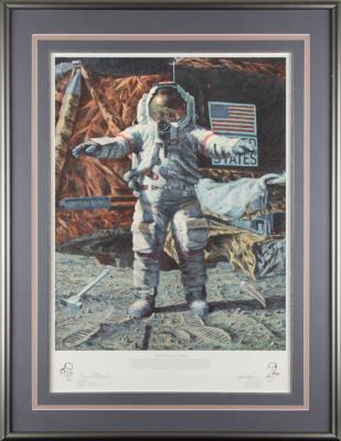 Lot #333 Dave Scott and Alan Bean Signed Limited Edition Print - 'The Hammer and the Feather' - Image 1