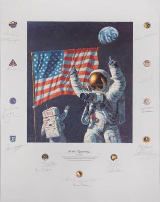 Lot #302 Apollo Astronauts (20) Multi-Signed Print by Alan Bean - 'In the Beginning' (Ltd. Ed. #223/1000) - Image 2