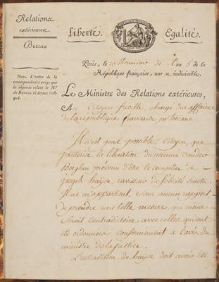 Lot #243 Charles Maurice de Talleyrand Document