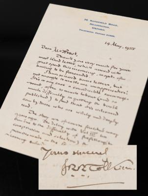 Lot #448 J. R. R. Tolkien Autograph Letter Signed