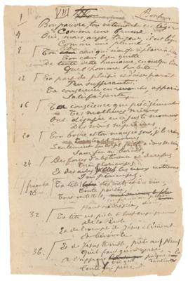 Lot #449 Paul Verlaine Autograph Manuscript Signed - Draft of a Poem for 'Bonheur' - Image 2