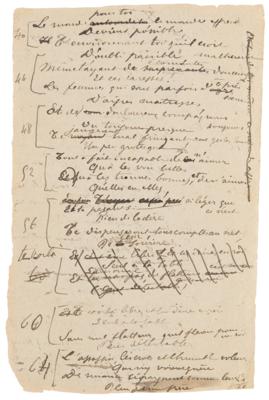 Lot #449 Paul Verlaine Autograph Manuscript Signed - Draft of a Poem for 'Bonheur' - Image 3