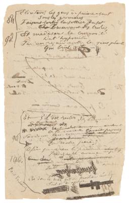 Lot #449 Paul Verlaine Autograph Manuscript Signed - Draft of a Poem for 'Bonheur' - Image 5