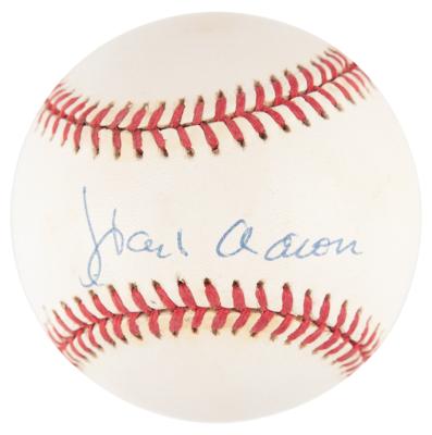 Lot #890 Hank Aaron Signed Baseball