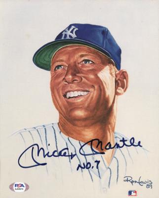 Lot #906 Mickey Mantle Signed Print