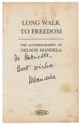 Lot #199 Nelson Mandela Signed Book Page