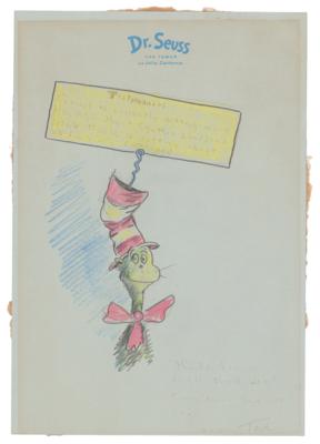 Lot #443 Dr. Seuss Original Sketch of The Cat in the Hat - Image 1