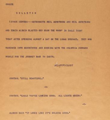 Lot #298 Apollo 11 Original UPR Teletype Roll - Image 2