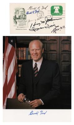 Lot #45 Gerald Ford (2) Signed Items - Postal Cover and Photograph - Image 1