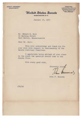 Lot #19 John F. Kennedy Typed Letter Signed as a