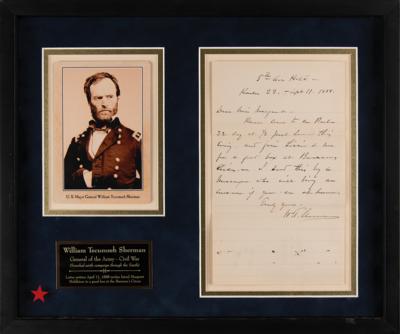 Lot #274 William T. Sherman Autograph Letter