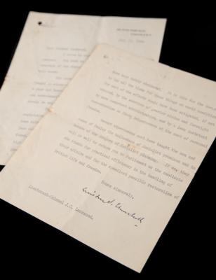 Lot #123 Winston Churchill Typed Letter Signed on