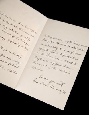 Lot #121 Winston Churchill Autograph Letter Signed