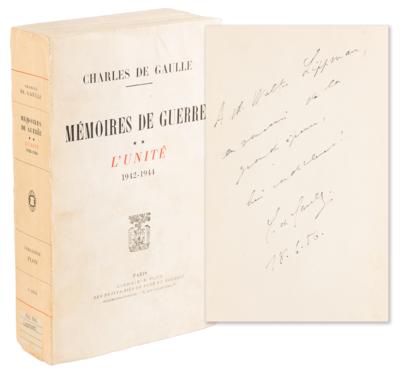 Lot #161 Charles de Gaulle Signed and Inscribed