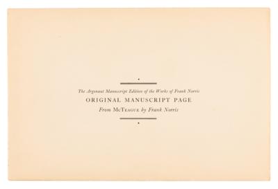 Lot #433 Frank Norris Argonaut Manuscript Edition of His Collected Works (Ltd. Ed. #106/245) - Image 3