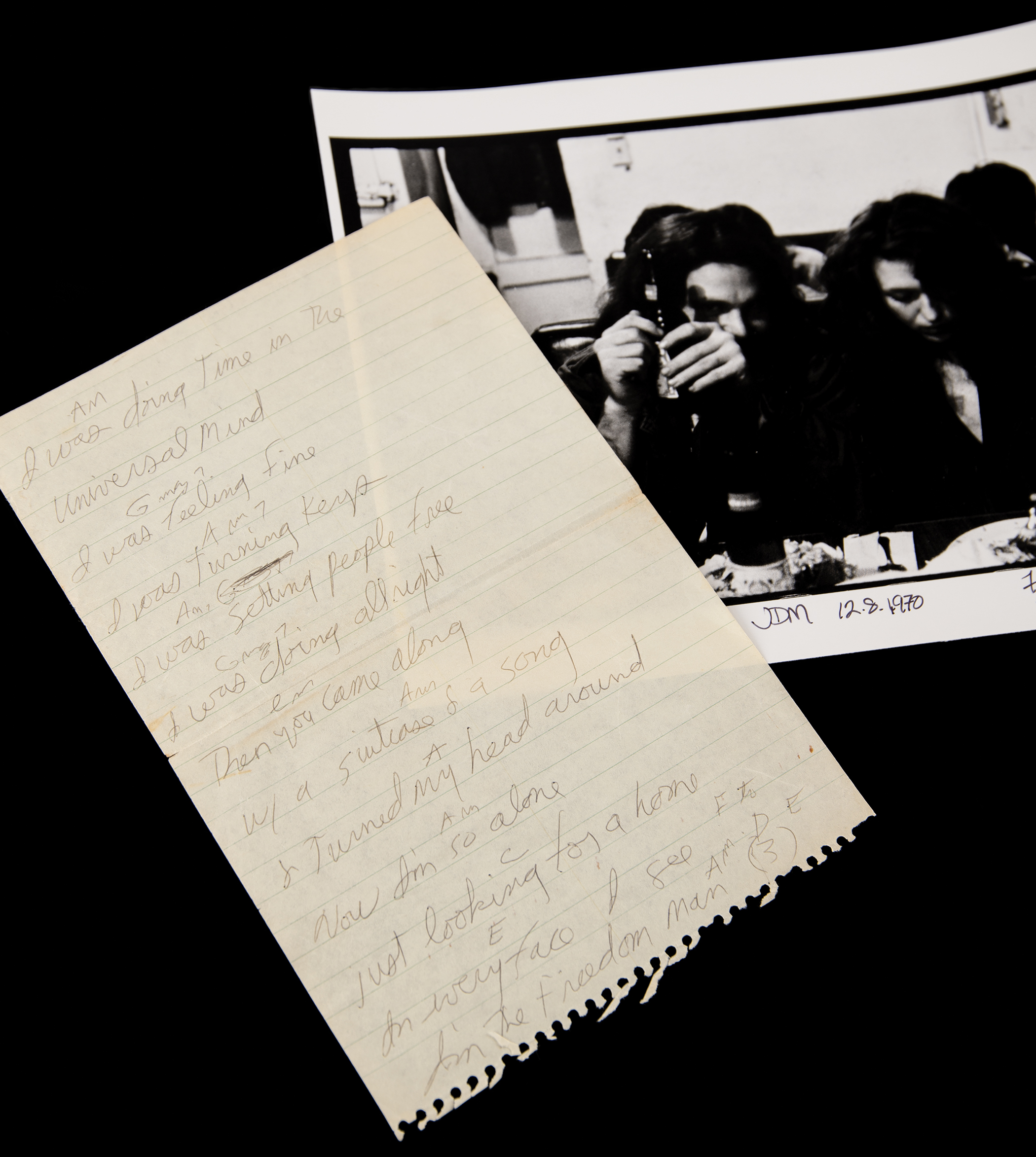 Lot #540 The Doors: Jim Morrison Handwritten