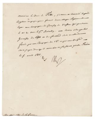 Lot #259 Napoleon Letter Signed to Minister of