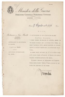 Lot #205 Benito Mussolini Document Signed