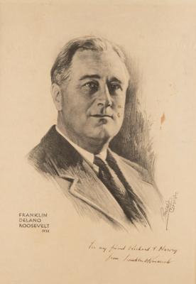 Lot #94 Franklin D. Roosevelt Signed Print - Image 1