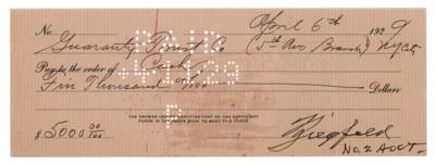 Lot #886 Flo Ziegfeld Signed Check - Image 1