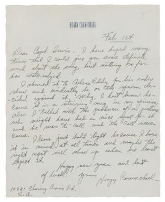 Lot #568 Hoagy Carmichael Autograph Letter Signed