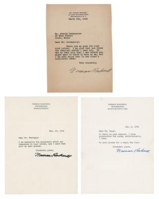 Lot #379 Norman Rockwell (3) Typed Letters Signed: "I am glad that you liked the charcoal sketch" - Image 1