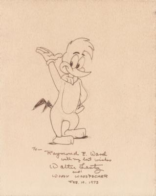 Lot #399 Walter Lantz Signed Sketch