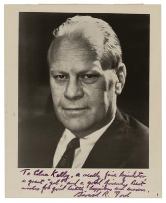 Lot #56 Gerald Ford Signed Photograph - Image 1