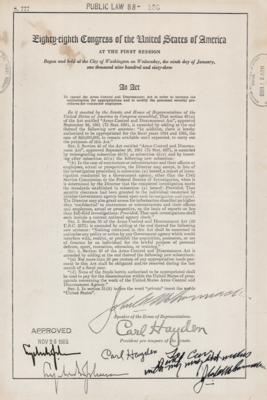 Lot #69 Lyndon B. Johnson Signed Congressional Print (S. 777) - Image 1