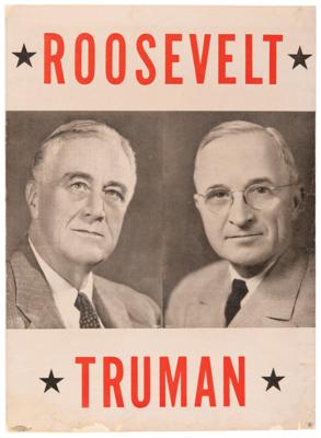 Lot #99 Franklin D. Roosevelt and Harry S. Truman Original 1944 Campaign Poster - Image 1