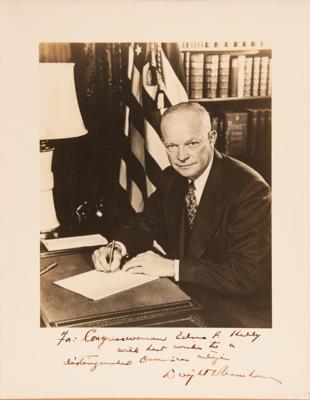 Lot #38 Dwight D. Eisenhower Signed Photograph to New York Congresswoman Edna F. Kelly - Image 1