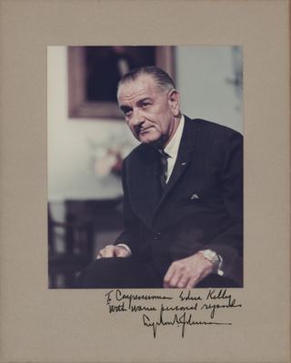 Lot #70 Lyndon B. Johnson Signed Photograph to New York Congresswoman Edna F. Kelly - Image 1