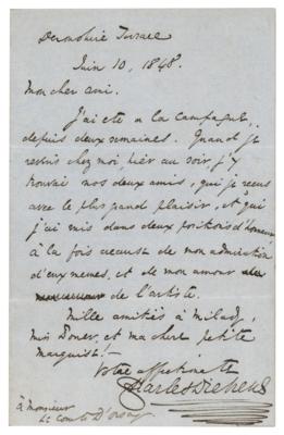 Lot #414 Charles Dickens Autograph Letter Signed