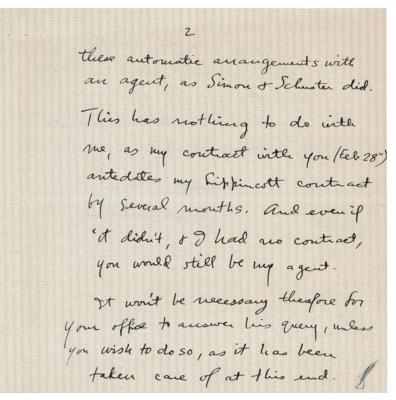 Lot #521 Cornell Woolrich Autograph Letter Signed on Phantom Lady - Image 2