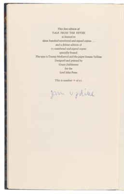 Lot #514 John Updike Signed Book - Talk From the Fifties (Ltd. Ed. #71/75) - Image 4