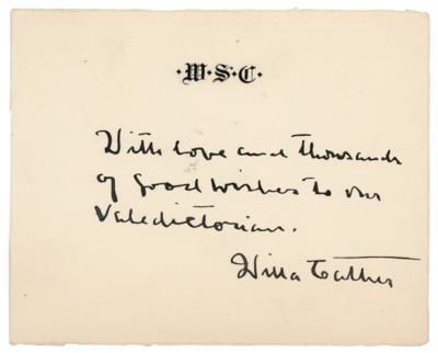 Lot #470 Willa Cather Signature - Image 1