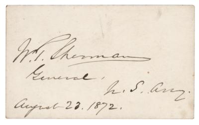 Lot #275 William T. Sherman Signed 'Commander in