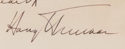 Lot #16 Harry S. Truman Autograph Letter Signed as President to Associate Justice Tom C. Clark - Image 3