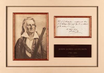 Lot #357 John J. Audubon Autograph Note Signed