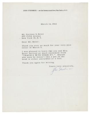 Lot #513 John Steinbeck Typed Letter Signed on Travels with Charley - Image 1