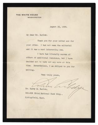 Lot #36 Calvin Coolidge Typed Letter Signed as President - Image 1