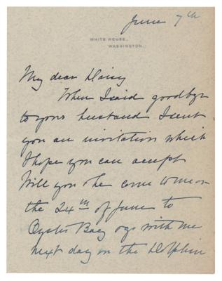 Lot #92 Edith Roosevelt Autograph Letter Signed as First Lady - Image 1