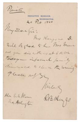 Lot #60 Rutherford B. Hayes Autograph Letter Signed as President - Image 1