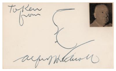 Lot #697 Alfred Hitchcock Signed Self-Portrait