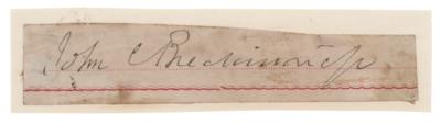 Lot #150 John C. Breckinridge Signature