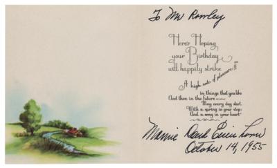 Lot #41 Dwight D. Eisenhower Typed Letter Signed as President and Mamie Doud Eisenhower Signed Birthday Card - Image 2